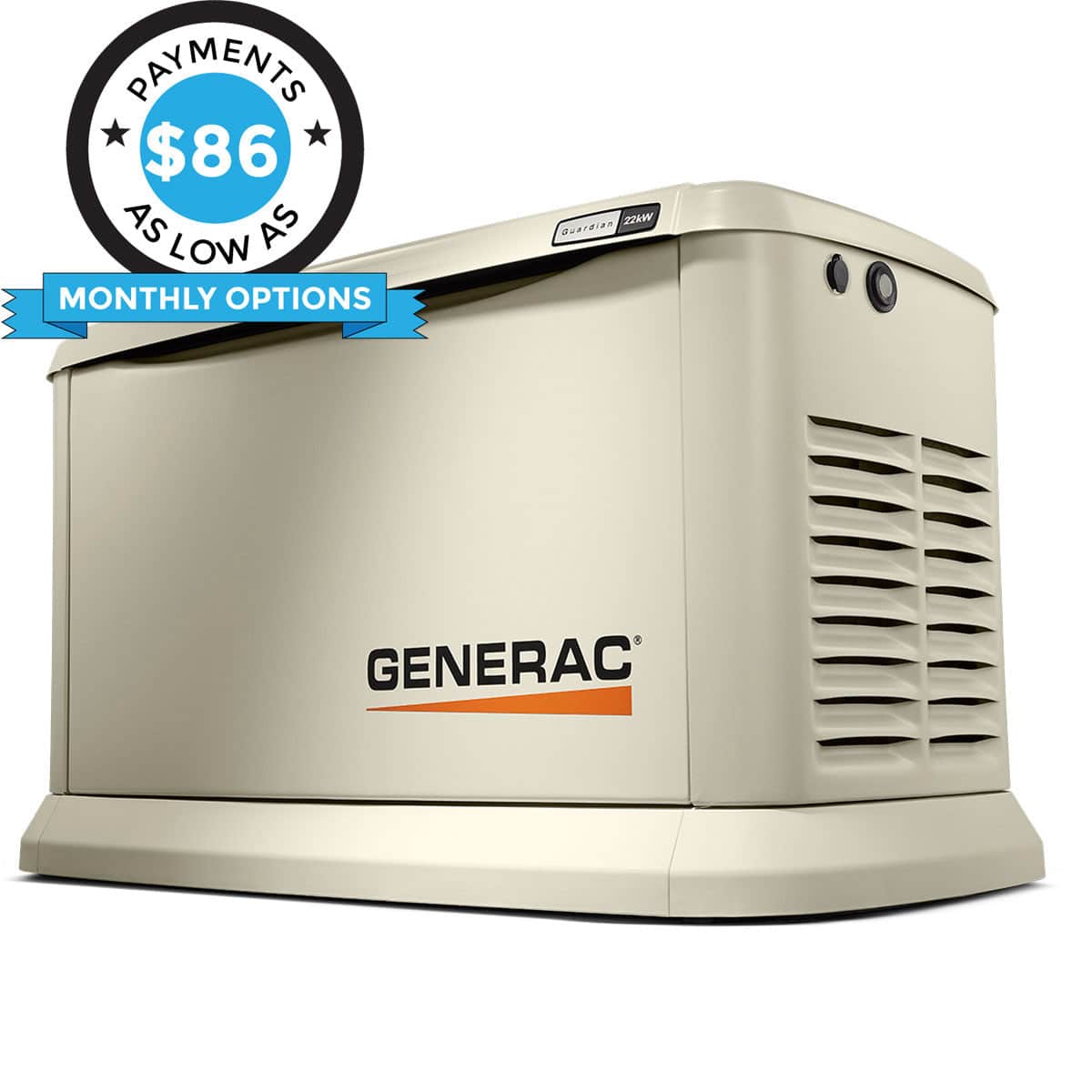 Generac Guardian 7042 22kW Aluminum Automatic Standby Generator ...