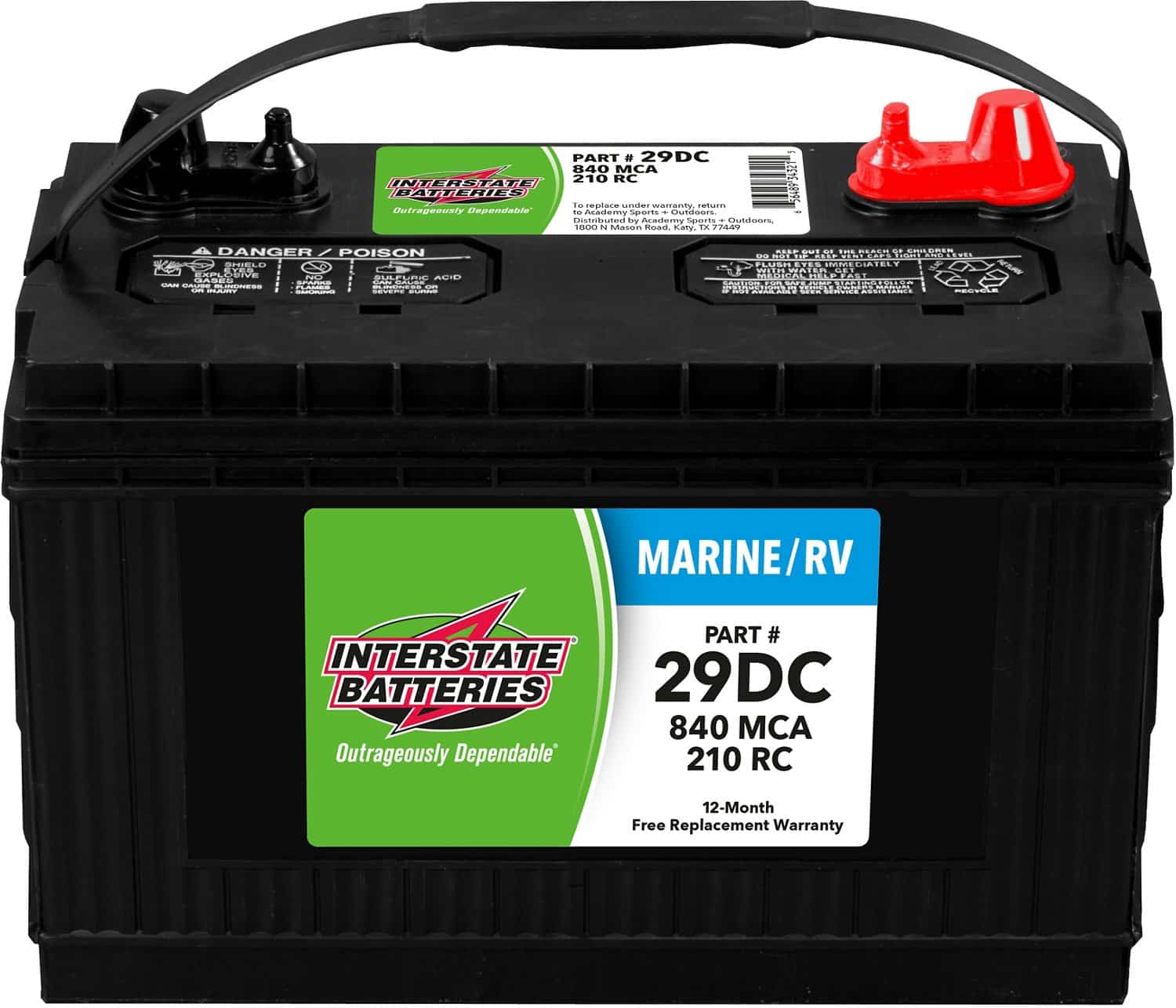 Interstate Batteries Deep Cycle Group 29/840 Marine Cranking Amp ...