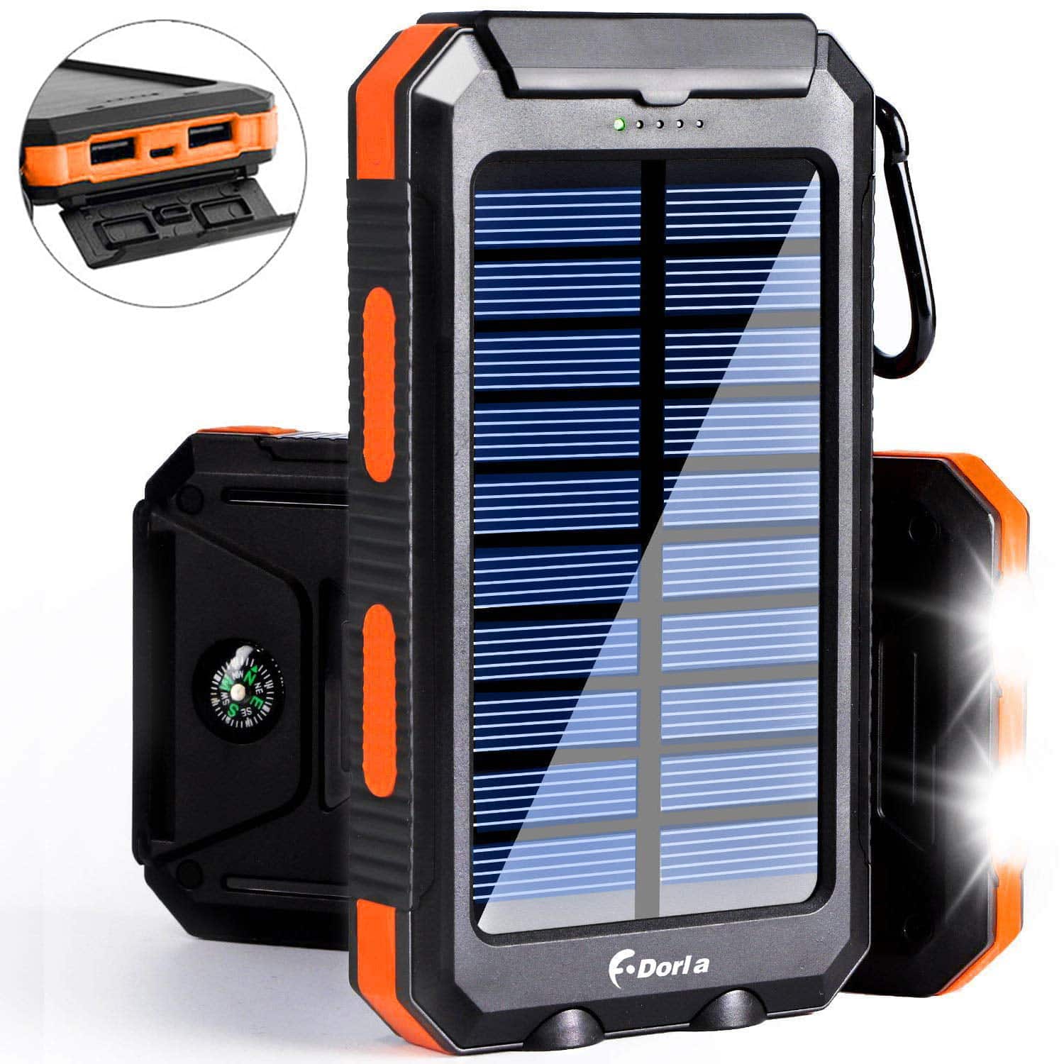 Solar Charger 20000mAh Power Bank, Portable Charger Solar Phone Charger ...